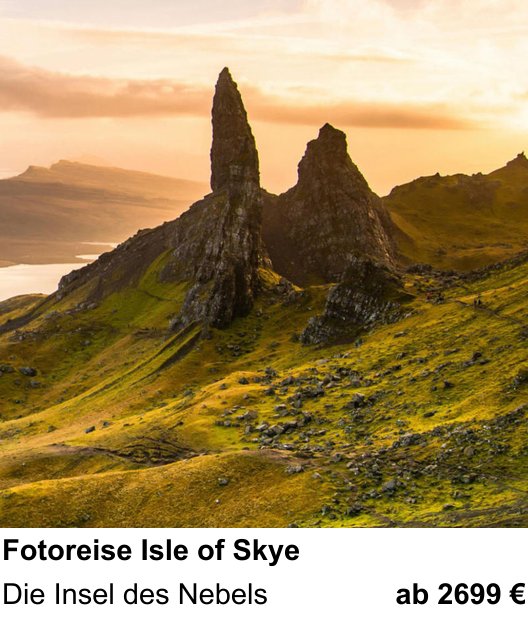 Ruhiger Fotokurs zu Fotoreise Isle of Skye: Die Insel des Nebels