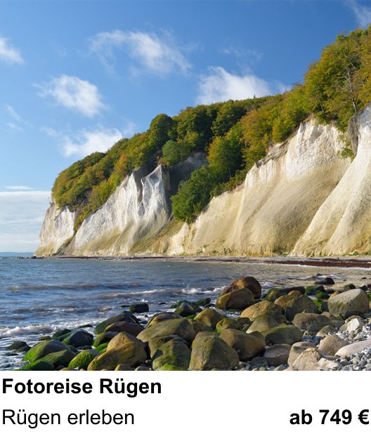 Ruhiger Fotokurs zu Fotoreise Rügen: Rügen erleben