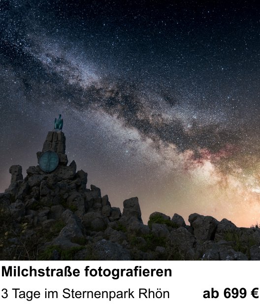 Ruhiger Fotokurs zu Milchstraße fotografieren: 3 Tage im Sternenpark Rhön